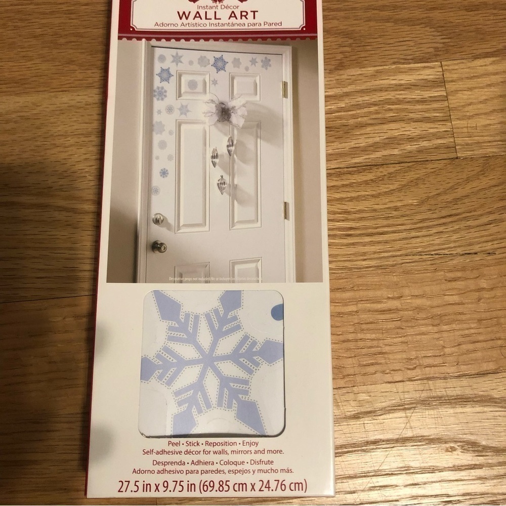 Holiday Time Snowflake Wall Art NEW Blue White Christmas Winter Decor